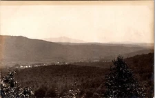 Real Photo Postcard  Unidentified Village Landscape and Mountain AZO DB