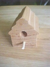 Mini Cloud Cabin Wood Bird House #11141 2" Tall x 2.2" Wide Made in USA