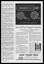 1958 DuPont Pyrocore Igniter Rocket Propellant Sample Kit Offer Vintage Print Ad