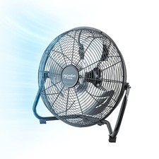 Comfort Zone Cradle Floor Fan 14 Inches 3 Speeds All Metal 180 Degree Tilt