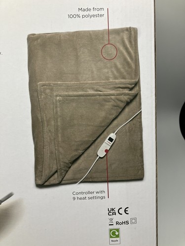 Lakeland StaySnug Velvety Taupe Heated Throw Blanket Electric - 第 6/7 張圖片