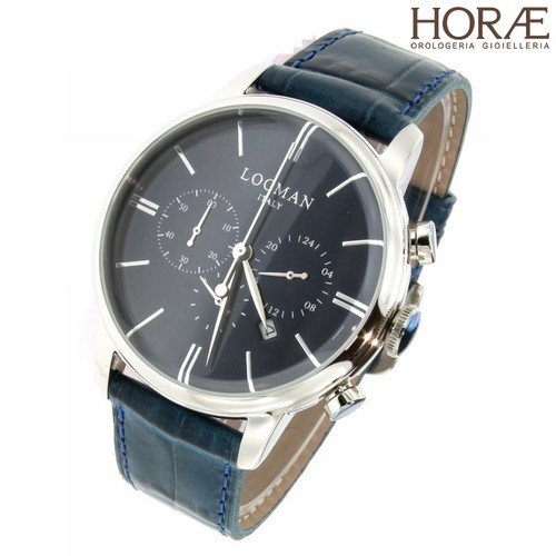Orologio da polso uomo Locman 1960 Gran Data 0254A02A-00BLNKPB acciaio  pelle blu | eBay