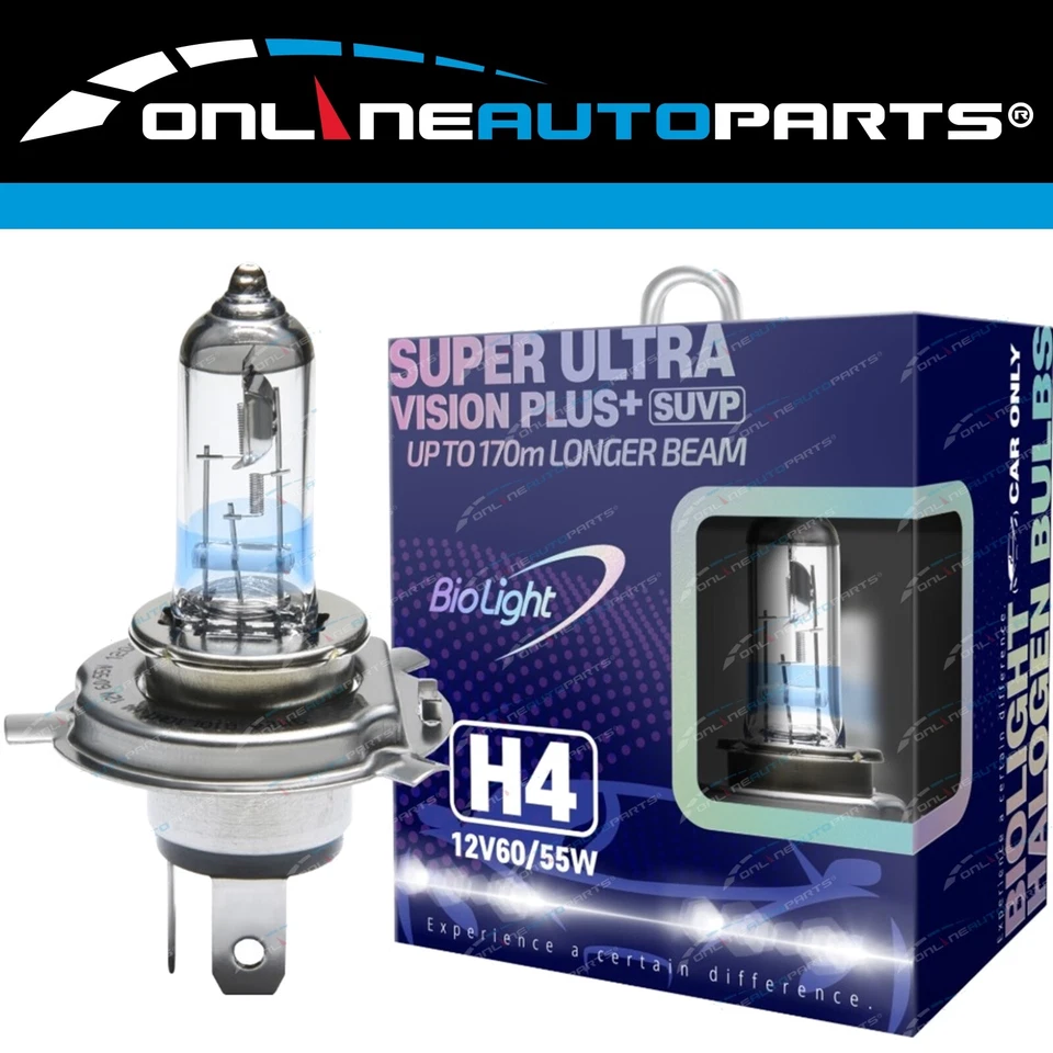 H4 Halogen Headlight Upgrade Kit Courier PC Ute 85-96 2x Lamps Rectangle Crystal - image 2 of 4