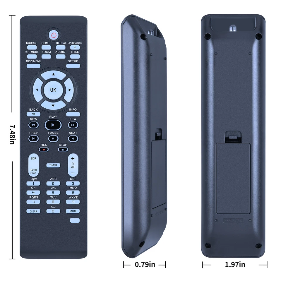 Generic Replacement For Philips DVD Recorder Remote Control DVDR3475 DVDR3475/37 - Image 3 of 4