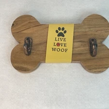 Dog Leash Holder Wall Mount Walking Lead Hanger Key Hook Wood Rack Organizer