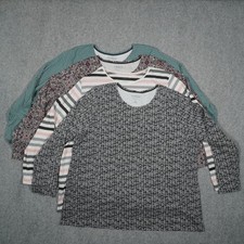 Croft & Barrow Women's Classic Tee Lot of 4 Long Sleeve Cotton Tops Size 2X