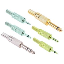 2.5mm 3.5mm 6.35mm Mono Stereo Plug Gold Metal Housing Connector