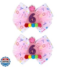 Birthday Hair Bow for Baby Girls 1 2 3 4 5 6 Year Old Sprinkle Hair Clips Hap