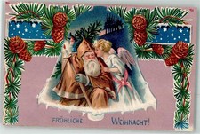 13282678 - Brown Coat Angel Pine Cones Santa Claus 1906