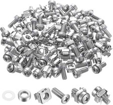 110 Pcs/55 Set Rack Mount Screws and Cage Nuts for Server Cabinet Cage Nuts Mo