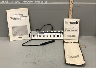 Casio VL Tone VL 5 Vintage 80s Electronic Keyboard 29 Key Barcode Wand Bundle