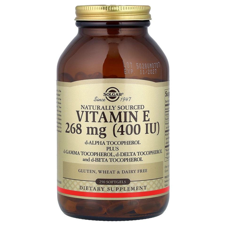 Vitamin E, Naturally Sourced, 268 mg (400 IU), 250 Softgels