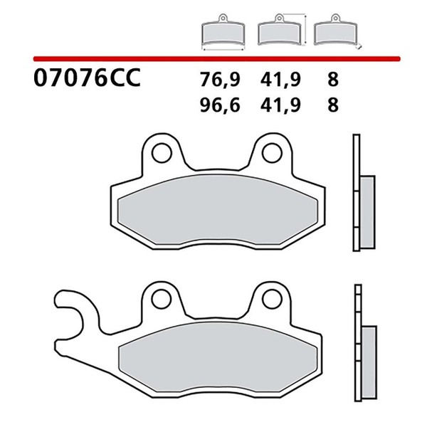Brembo VORDERRADBREMSBELAGE-KIT FUR Peugeot Elec E-SATELIS 11-13-COD. 07076-image