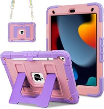 Case for iPad 9th Generation 10.2 Inch, Rugged Shockproof Cover with Kickstand