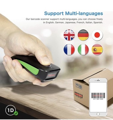 NETUM Bluetooth Mini 1D Barcode Scanner, 3-in-1 Portable Automatic USB Wirele