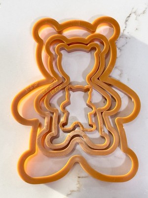 Lot Of 4 Vintage Wilton Teddy Bear Cookie Cutters Baking Utensils Kitchen *SEE