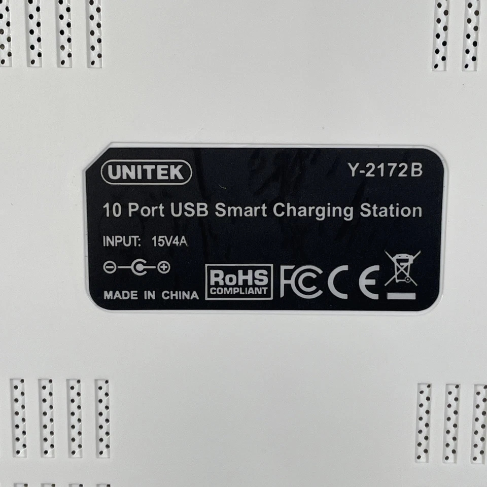 UNITEK Smart Charging Station Y-2172B Switching Adapter 96 watt 10 Port USB - Image 3 of 4