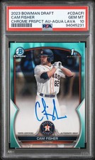 2023 Bowman Draft #CDACFI Cam Fisher Chrome Aqua Lava /199 PSA 10