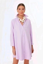 Tuckernuck POMANDER PLACE Oxford Harris Lavender Purple Shirt Dress Large L