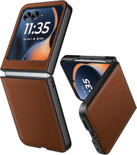 Case for Motorola Razr 2024/2025 - PU Vegan Leather Back  Hard Polycarbonate