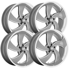 Set Of 4 Staggered-us Mags U133 Desperado 5 20 5x4.75 Gunmetal Wheels Rims