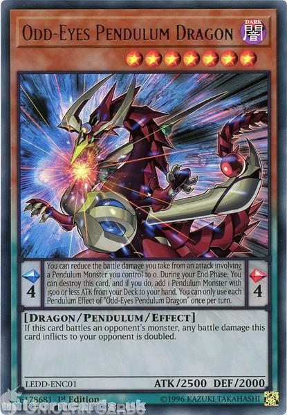 LEDD-ENC01 Odd-Eyes Pendulum Dragon Ultra Rare 1st Edition Mint YuGiOh Card