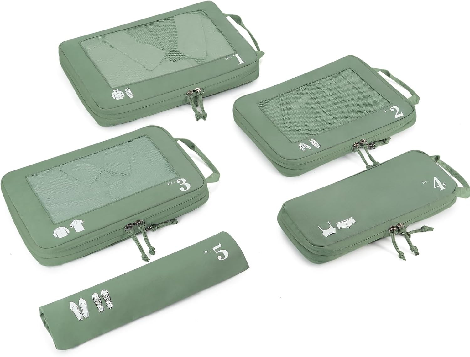 Set 5 Packing Cubes Compressione Valigia: Più Spazio e Meno Stress