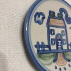 M. A. Hadley Pottery Bread/Desert 6" Plate House with blue trim and fence - Nice — photo 2