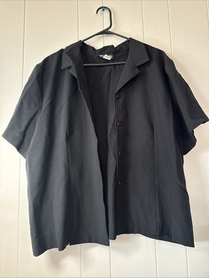 Women s Briggs New York 24W Black Short Sleeve Button Up Shirt V9