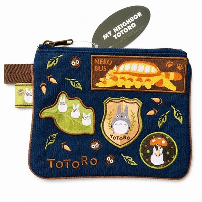 Studio Ghibli My Neighbour Totoro Embroidered Canvas Pouch Bag Japan New