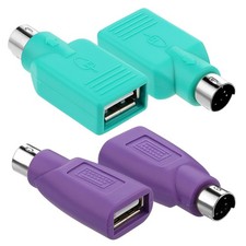 4 Pcs PS/2 to USB A Adapter Male Female Keyboard 2 Colors USB...