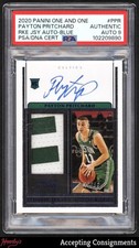 2020-21 Panini One & One Rookie Blue Payton Pritchard RPA PATCH PSA 9 AUTO 44/49
