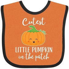 Inktastic Halloween Cutest Little Pumpkin In The Patch Baby Bib Childs Boys New