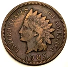 1905 Indian Head Penny Cent VG Very Good Condition 1c One Cent US Coin - 1729