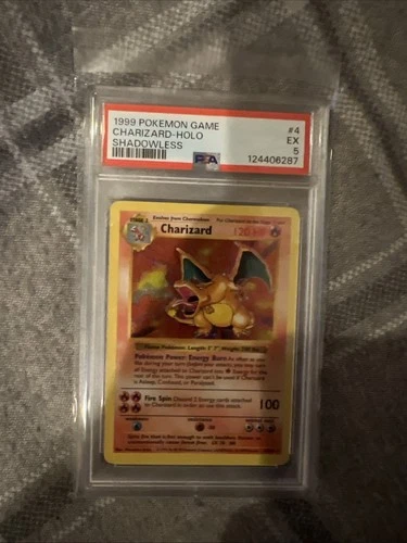 1999 Pokémon Base Set Shadowless Charizard Holo Rare Card 4/102 PSA 5