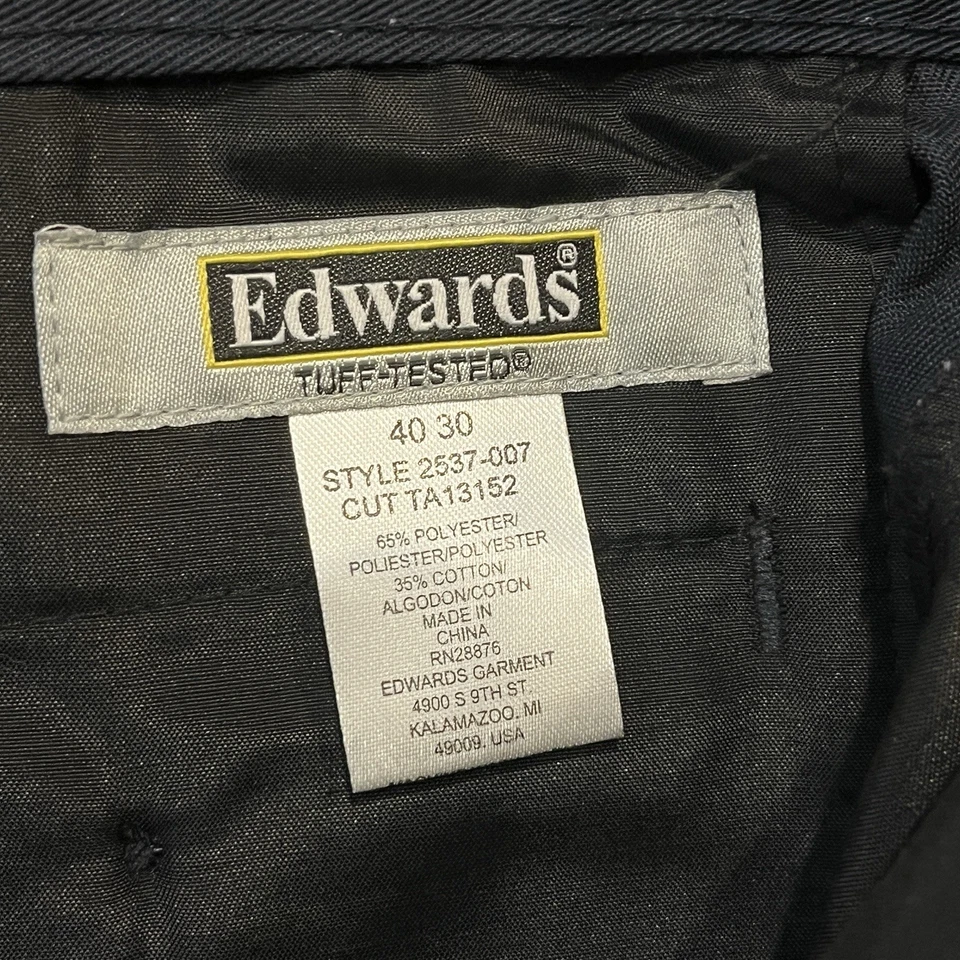Edwards Utility Chino Flat Front Pants Men’s 40x30 Blue Uniform Work - Image 3 of 4