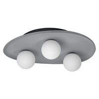 Beton Deckenleuchte Metall Glas Osram G9 3-Flammig Flur L:50 Cm Deckenlampe BüRo
