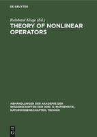 Wolfdietrich MüLler (U. A.) | Theory Of Nonlinear Operators | Buch | Deutsch