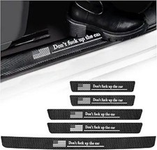 5PCS Car Door Sill Protector, Carbon Fiber Self-Adhesive Anti-S Color: US Flag