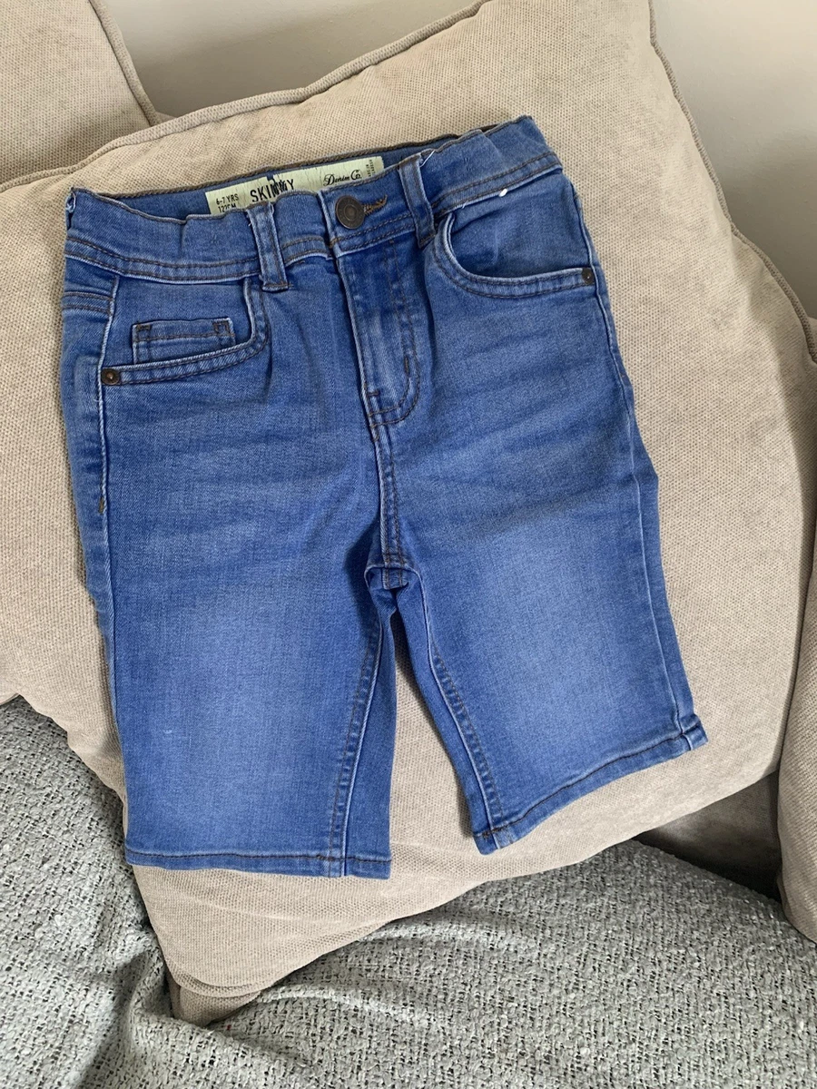 Short Bermuda Garçon Denim & Co. Coton Bleu – Taille 6-7 Ans – Fermeture éclair – Très Bon état