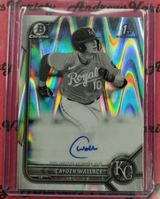 2022 BOWMAN CHROME CAYDEN WALLACE 1st BOWMAN BLACK WHITE RAYWAVE AUTO NATIONALS