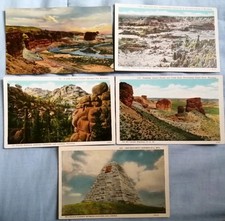 5 x Wyoming USA Postcards Vintage Ames Monument Hell's Half Acre etc Not Posted
