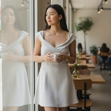 Fashion Nova Womens Size 1X XL White Sleeveless Wide Strap Fit Flare Dress