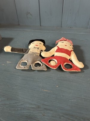 Vintage 1920-40 s Plush Finger Puppets Betty Boop & Charlie Chaplin