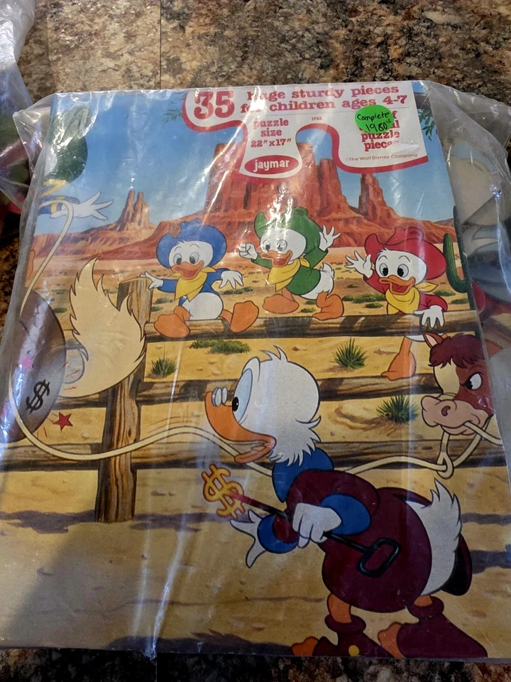 ¡Lote de 5! Rompecabezas de piso Disney Vintage 1980. Excelente estado. Mickey Superman Foto 2 de 4