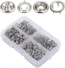Metal Snaps 50 Set Jersey Buttons Snaps 9.5Mm for DIY, Sewing and Crafting (9.5M