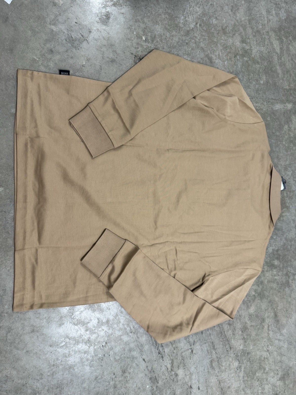 Hugo Boss Pima Cotton Polo Shirt Mens Med Tan Long Sleeve 1/4 Zip Knit NEW NWT thumbnail 13