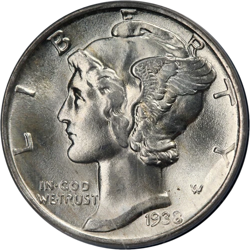 1938-P Mercury Dime PCGS MS66 Blazing White Gem Superb Eye Appeal