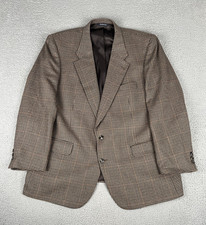 Vintage Burberrys Blazer Men's 48L Brown Houndstooth Wool Jacket Sport Coat