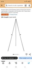 Amazon Basics Instant Easel Display Stand Tripod Black Steel Supports 5lbs